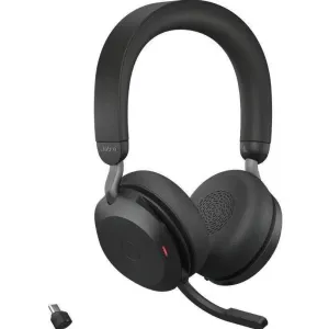 Casti Office/Call Center Jabra JABRA Evolve2 75 Headset on-ear Bluetooth wireless active noise cancelling USB-C noise isolating black Optimised for UC