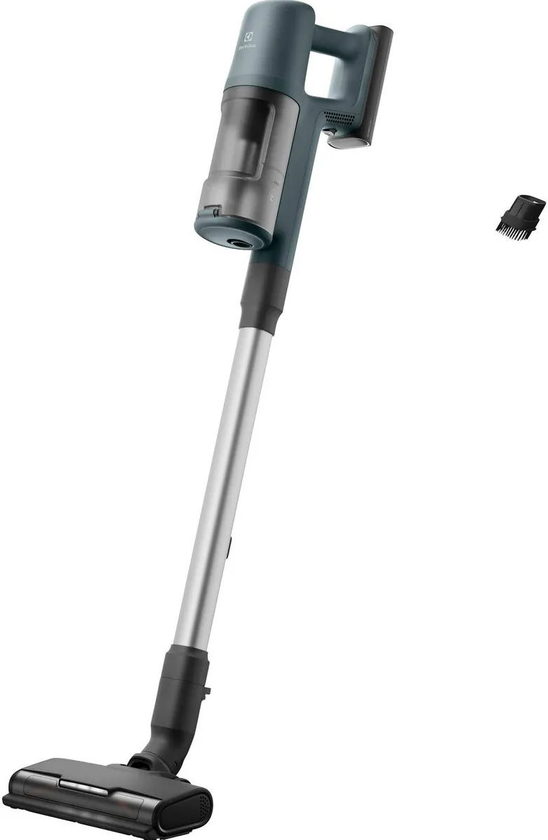 Aspirator ELECTROLUX Aspirator vertical Electrolux Seria 600 EP61CB21OG, 21,6V, 2500 mAh, recipient praf 0,5l, tub inox, perie PowerPro multisuprafete cu LED, suport de perete, tehnologie ciclonica, duza praf, 79 dB, autonomie max 50 minute, verde