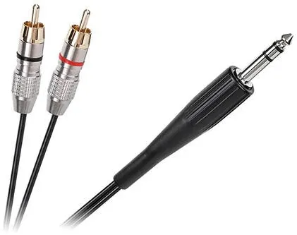 LECHPOL CABLU JACK 6.3 MONO TATA - 2XRCA TATA 3M