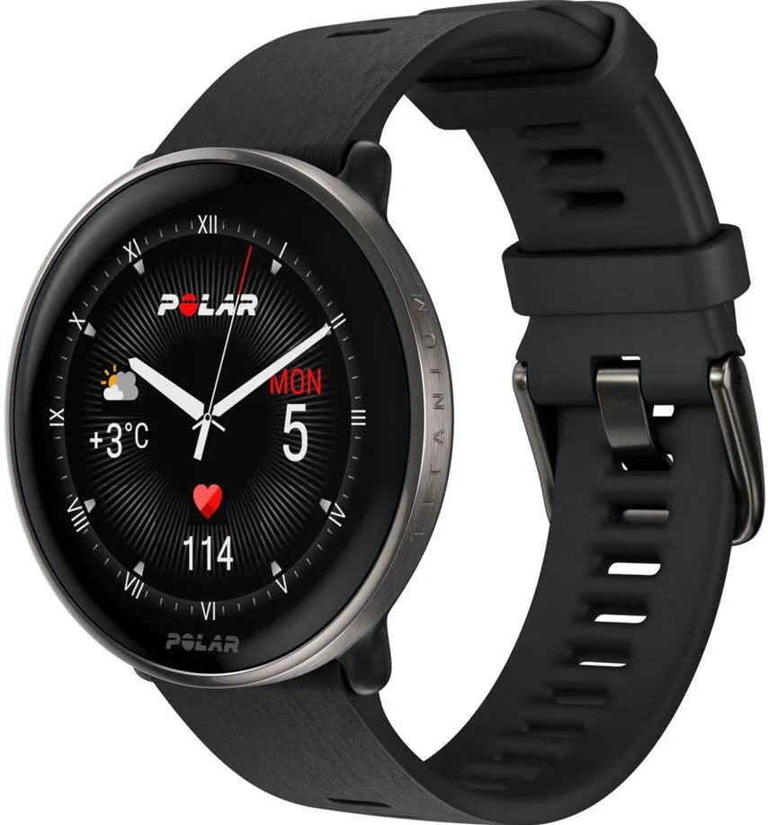 Smartwatch Polar Ignite 3 Titanium Silicone Band Black