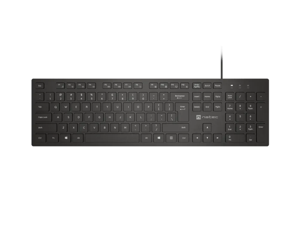 Tastatura Natec Natec Keyboard, Herring Glow, US, Backlit, Wired, Black