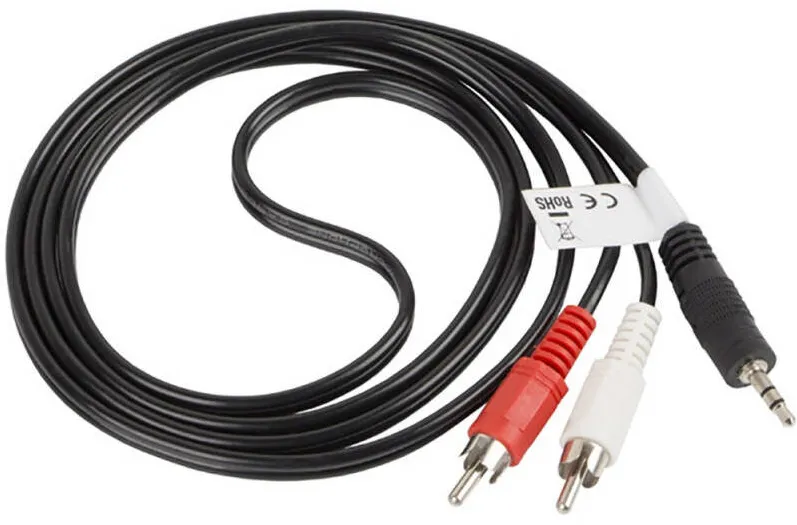 LANBERG Jack 3.5 mm Male - 2x RCA Male, 2m, negru