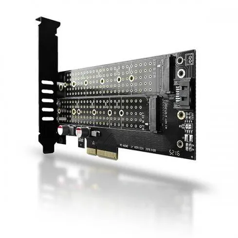 Adaptor AXAGON PCEM2-D 1x PCI-E Male - 2x M.2 PCI-E/SATA