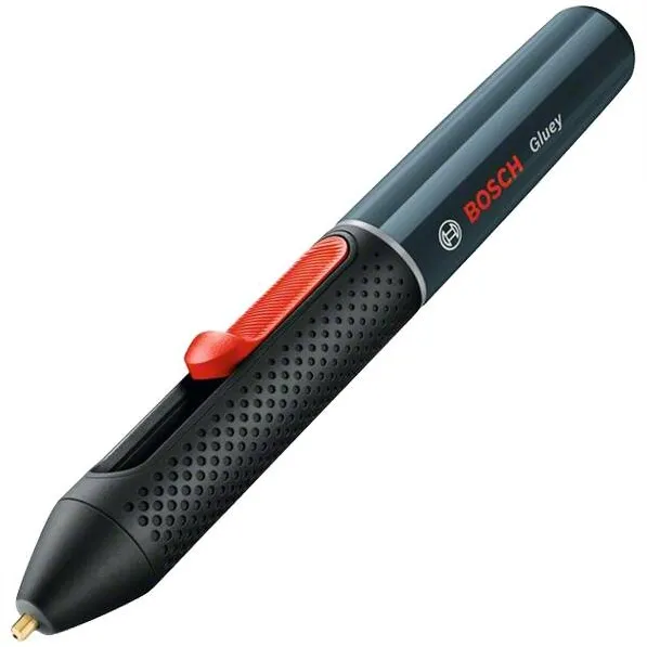 BOSCH GLUEY smoky grey - Pistol de lipit cu bagheta siliconica cu 2 baterii alcaline, 1.2 V, 2.1 Ah, 7 mm, 150 grade C