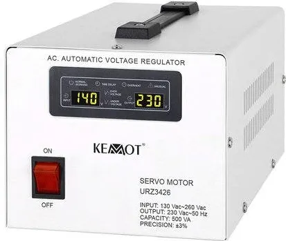 Kemot Stabilizator Tensiune Servomotor URZ3426 1000VA Afisaj LED Alb/Gri