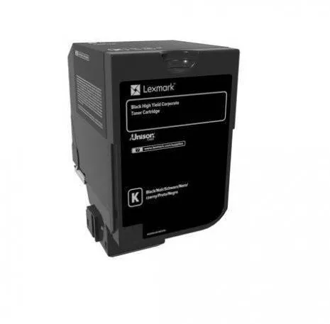 Toner imprimanta Lexmark Black High Yield Corporate Cartridge, cod 74C2HKE, compatibil cu CS720, CS725, CX725, capacitate 20 k pag