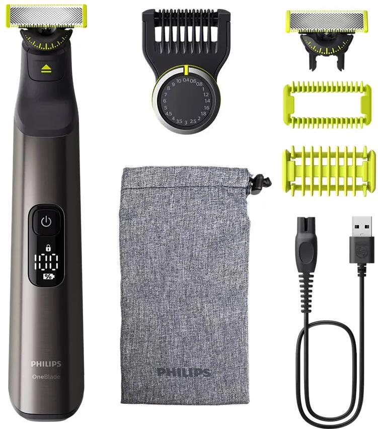 Trimmer fata si corp Philips QP6552/15 OneBlade Pro 360 cap pivotant crom