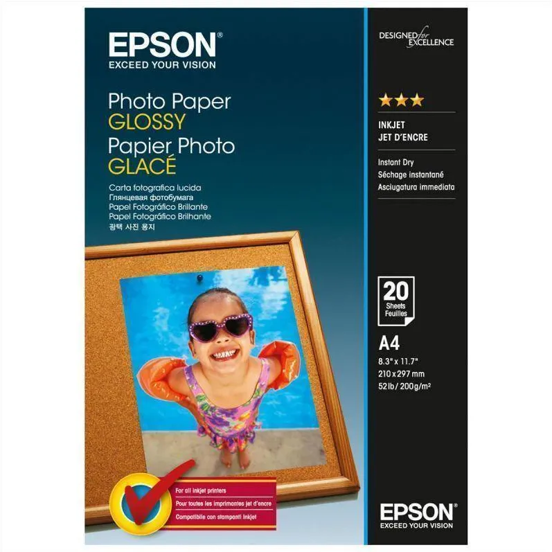 Hartie Foto Epson Photo Glossy A4 20 coli