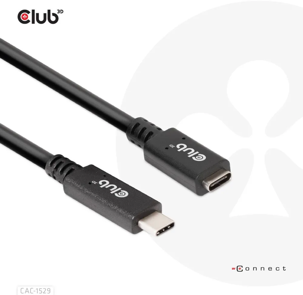 Cablu Date CLUB 3D USB 3.2 Typ C 1m Verlängerung 5Gbps St/Bu
