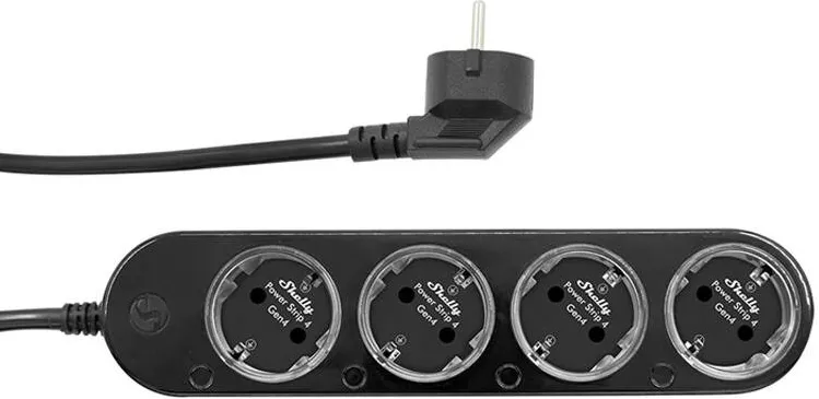 Shelly Smart 12A Shelly Power Strip 4 Gen4 Zigbee/Matter power strip black