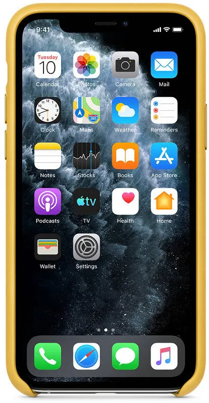 Apple Protectie pentru spate, material piele, pentru iPhone 11 Pro, culoare Meyer Lemon