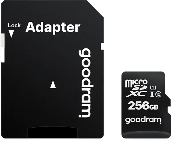 Card de Memorie GOODRAM M1AA, Micro SDXC, 256GB, Clasa 10, UHS-I U1 + Adaptor