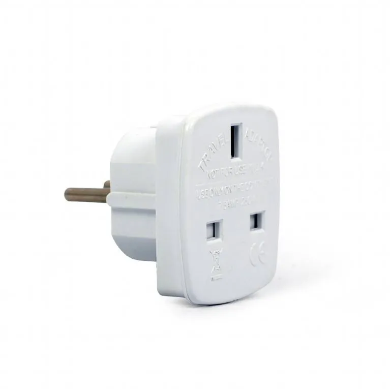 Adaptor Gembird A-AC-UKEU-001 UK socket la EU Schuko, 7.5 A, Alb