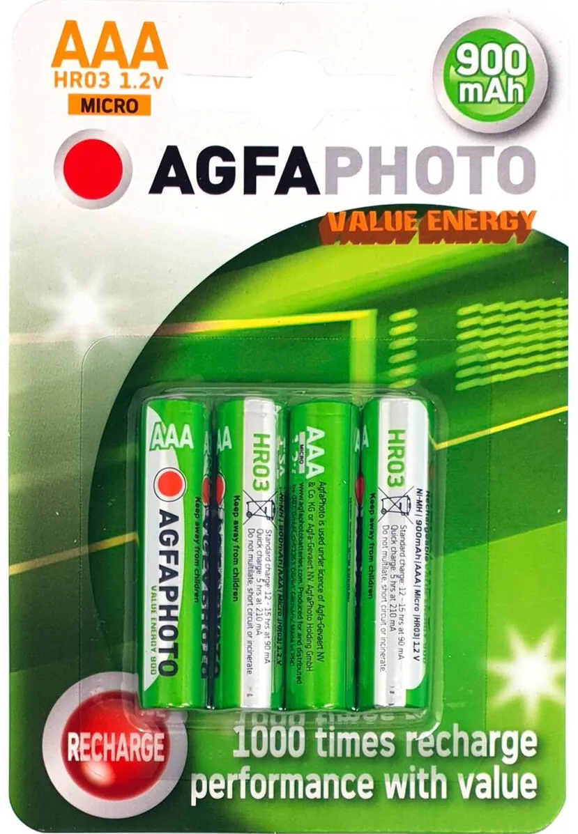AgfaPhoto Acumulator/Incarcator 1x4 Akku NiMh Micro AAA 900 mAh