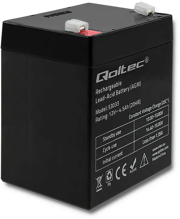 QOLTEC Baterie UPS AGM 12V 4.5Ah max.1.35A