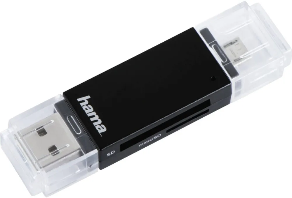 Card Reader HAMA USB 2.0 OTG Basic SD/microSD black