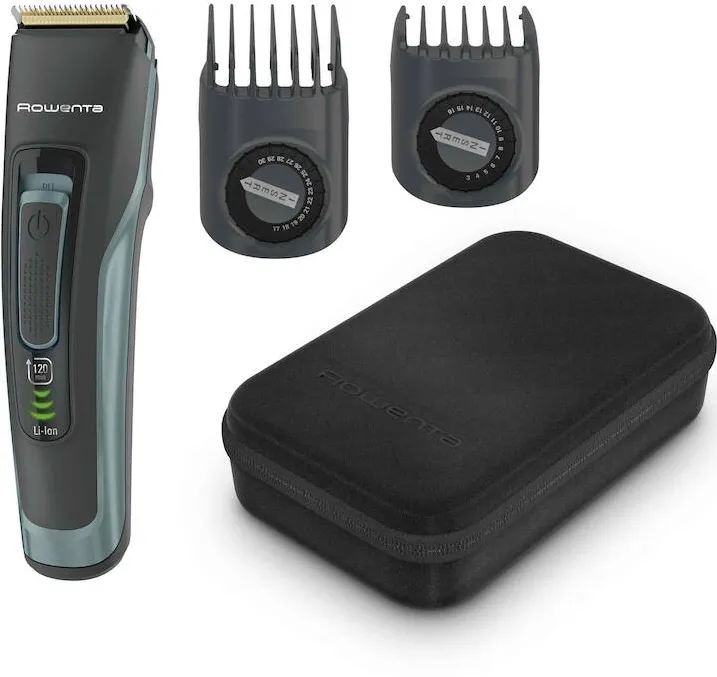 ROWENTA Aparat de tuns parul si barba Rowenta Advancer TN5224E0, 2 piepteni reglabili, pana la 29 de lungimi, 0.5 - 30 mm, setare precizie 1 mm, autonomie 120 minute, indicator baterie LED, husa inclusa, negru