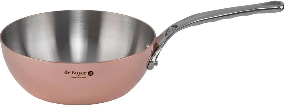 De Buyer Prima Matera Sauté Pan Copper/steel 20cm curved ind.