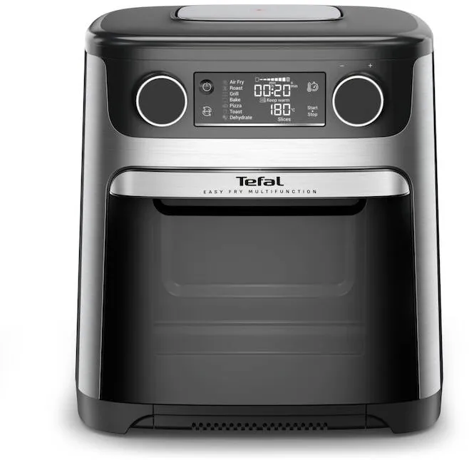 TEFAL Friteuza cu aer cald Easy Fry Multifunction, air fryer & oven FW556DE0, 1800W, 15L, 9 programe automate, ecran LCD, tehnologia Extra-Crisp, temperatura ajustabila, Argintiu & Negru