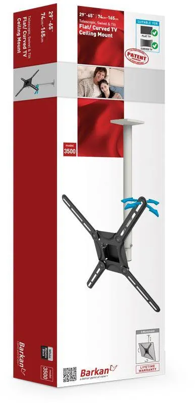 Suport TV / Monitor BARKAN TV MOUNT PLAT/CURBAT BARKAN 29"-65" WHT