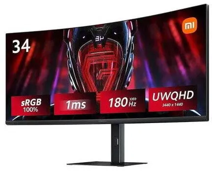 Monitor Xiaomi LED Mi Monitor G34WQI 34 inch Curved Gaming Black