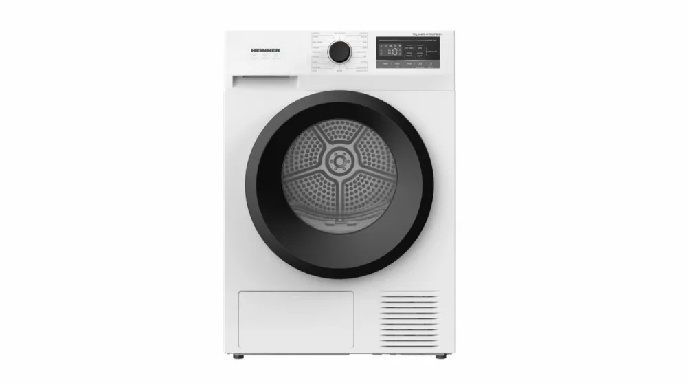 HEINNER Uscator de rufe HHPD-M7N13PBKE++, pompa de caldura, 7 kg, clasa E, 16 programe, Display LED (Alb)