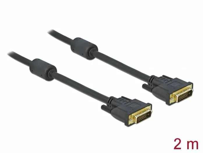 DELOCK DVI 24+1 tata > DVI 24+1 tata, de 2 m, negru