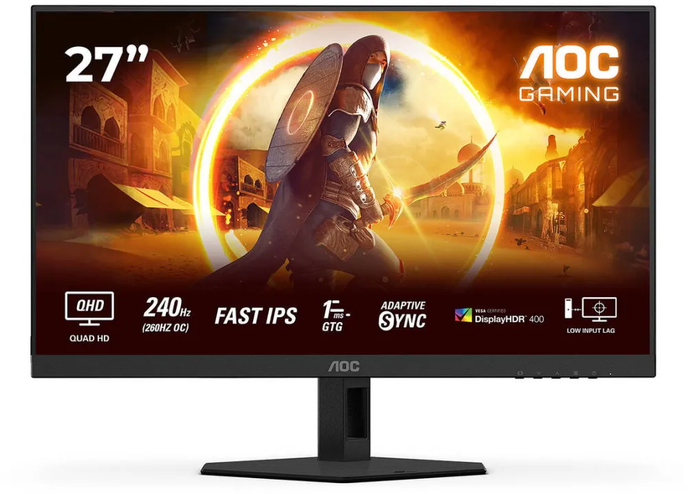 Monitor AOC Gaming Q27G4ZR 27", 2560x1440/1ms/400cd/m², HDMI, DisplayPort, Headphone Out
