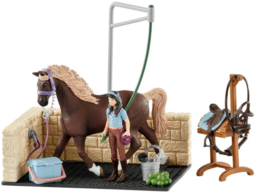 Schleich Jucarie Horse Club 42438 Washing Area with Emily & Luna