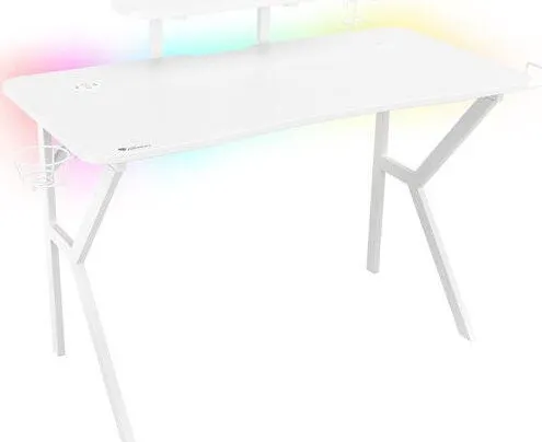 Birou Gaming Genesis  Holm 320 RGB Alb 120 cmx60 cm