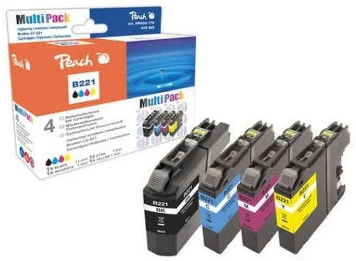Cartus Compatibil Peach Inlocuitor Pentru Brother LC-221VALBP MultiPack REM,KOM