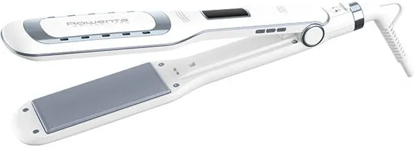 ROWENTA Placa de indreptat parul Rowenta Wet & Dry Pro SF5010F0, invelis Nano Ceramic, generator de ioni, ecran LCD, 6 trepte de temperatura, alb/argintiu