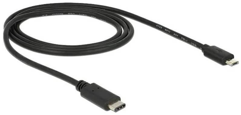 DELOCK USB-C Male la microUSB Male, 1 m, Black