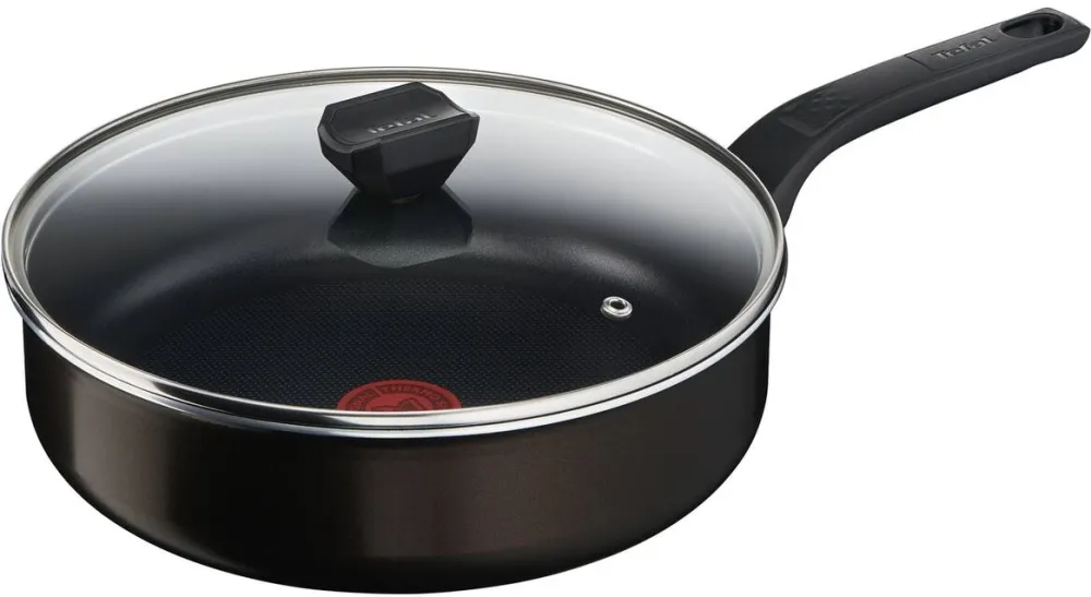 TEFAL Tigaie saute cu capac Tefal Simply Clean, Thermo-Signal, invelis antiaderent din titan, 24 cm