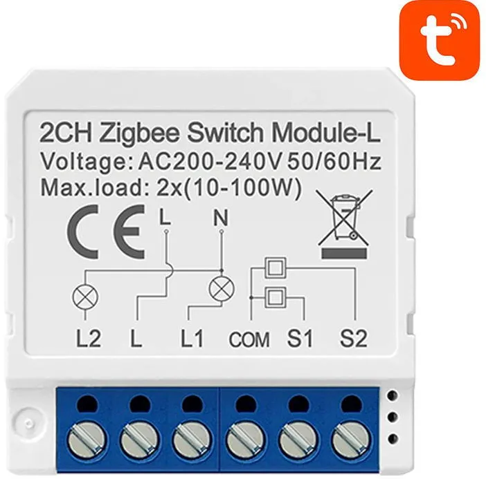 Modul Smart Avatto Switch ZigBee LZWSM16-W2 No Neutral TUYA