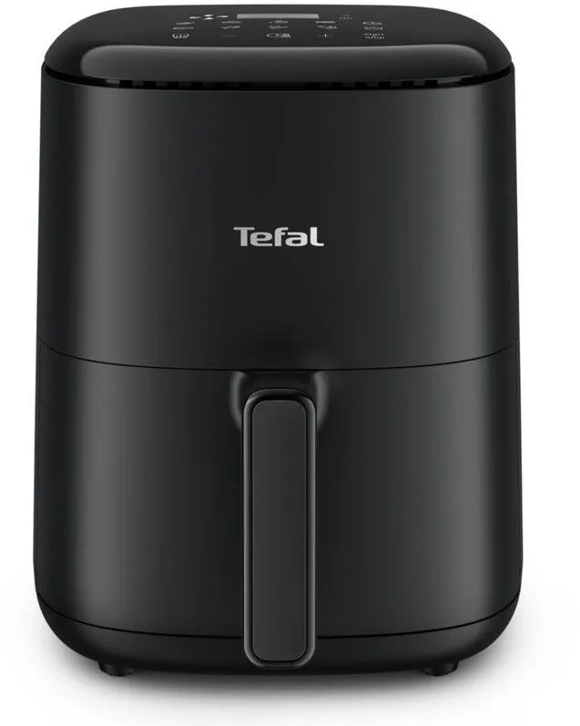 Friteuza cu aer cald Tefal Easy Fry Compact EY145810, 1300W, 10 programe, capacitate 3L, ecran tactil, vas detasabil antiaderent, oprire automata, negru