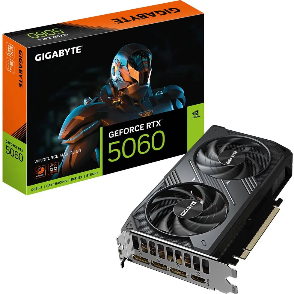 Placa Video GIGABYTE GeForce RTX 5060 WINDFORCE MAX OC 8GB