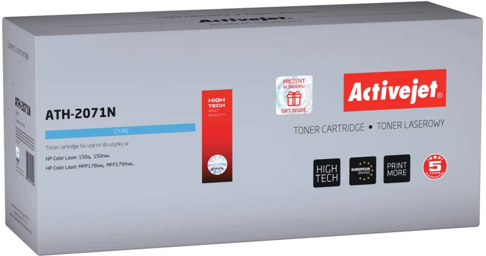 Toner imprimanta ACTIVEJET Compatibil ATH-2071N for HP printer; HP 117A 2071A replacement; Supreme; 700 pages; cyan