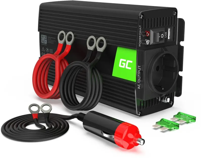 Invertor de putere auto Green Cell 12V la 230V 300W/600W Sinusoidal pur