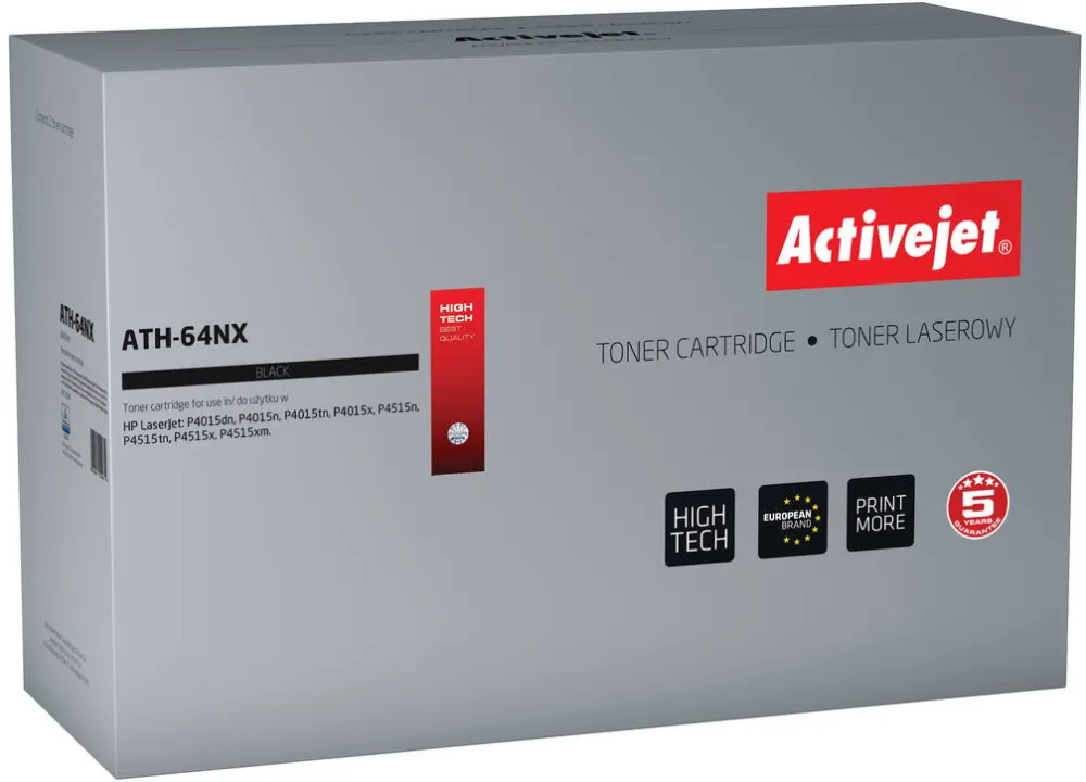 Toner imprimanta ACTIVEJET Compatibil ATH-64NX pentru imprimanta HP; Inlocuire HP 64X CC364X; Suprem; 24000 pagini; negru