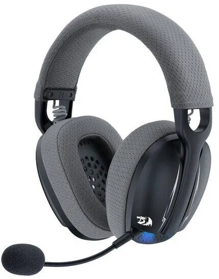 Casti Over-Head Redragon Casti gaming Bluetooth cu fir si wireless Redragon Skuld Pro negre cu iluminare albastra