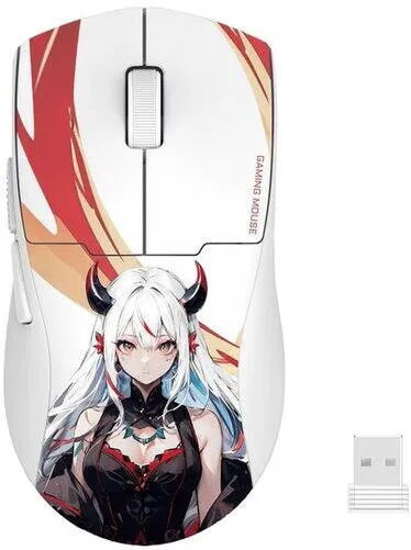 Mouse Redragon Mouse gaming wireless bluetooth si cu fir Redragon K1ng Max Anime alb