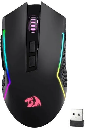 Mouse Redragon Mouse gaming wireless si bluetooth Redragon Trident RGB negru iluminare RGB