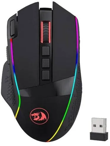 Mouse Redragon gaming wireless si cu fir Redragon Enlightment Pro negru iluminare RGB
