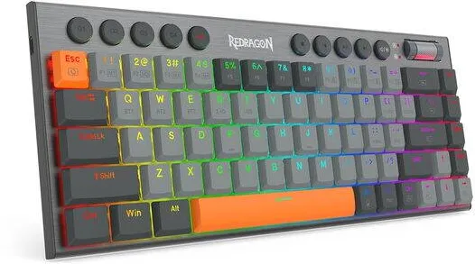 Tastatura Redragon Tastatura gaming mecanica Bluetooth cu fir si wireless Redragon Horus SE gri iluminare RGB