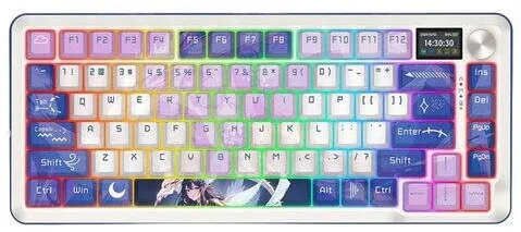 Tastatura Redragon Tastatura gaming mecanica Bluetooth cu si fara fir Redragon Flekact Pro alba Anime iluminare RGB