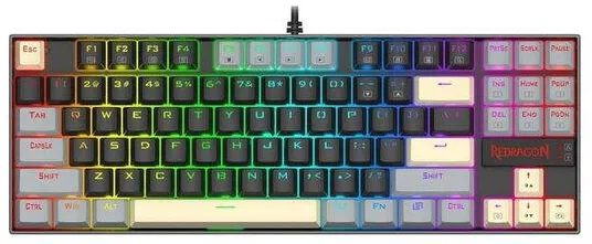 Tastatura Redragon Tastatura gaming mecanica Redragon Kumara neagra cu gri iluminare RGB switch-uri rosii