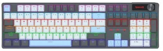 Tastatura Redragon Tastatura gaming mecanica Redragon Caesura neagra cu bleumarin iluminare Rainbow switch-uri rosii,