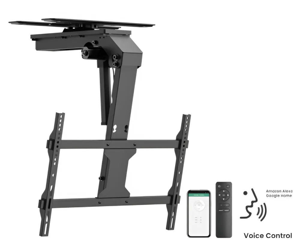 Suport TV / Monitor Blackmount Suport TV motorizat tavan Blackmount M07TURNAI, diagonale 37-75", max.45kg, Via voce/aplicatie Tuya/ RC, rotabil manual