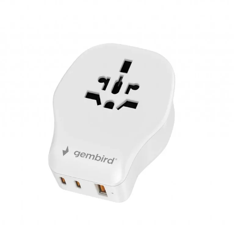 Alimentator Laptop Gembird Gembird TPA-1A2C20-02-W Universal travel power adapter, 20 W, white